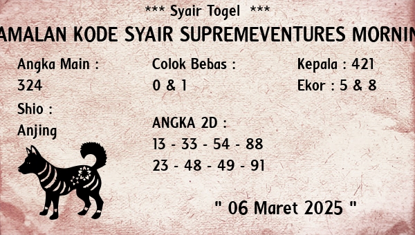 Prediksi Supremeventures Morning