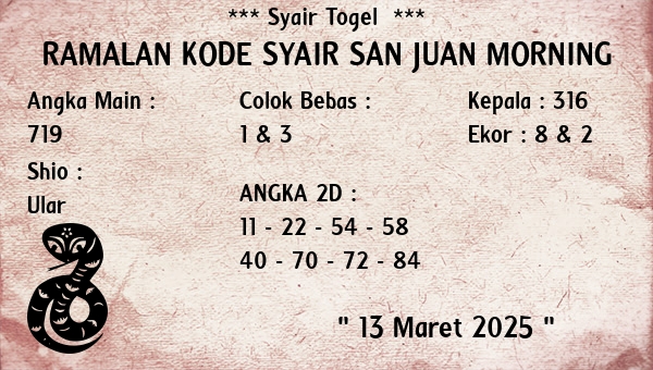 Prediksi San Juan Morning
