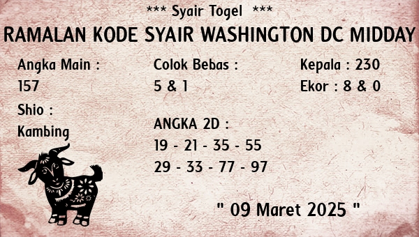 Prediksi Washington Dc Midday